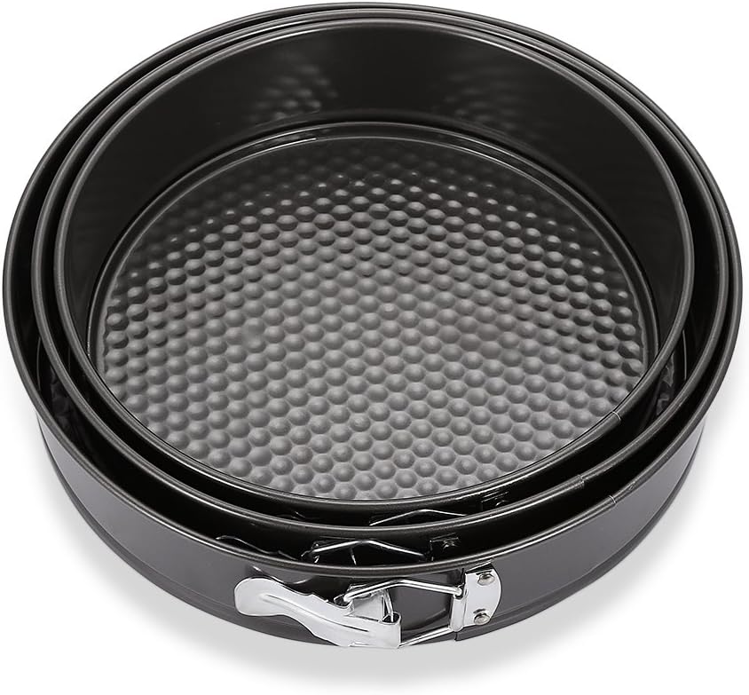 3pc Assorted Non Stick Spring Form Baking Cake Tin Tray Set 22cm, 24cm & 26cm