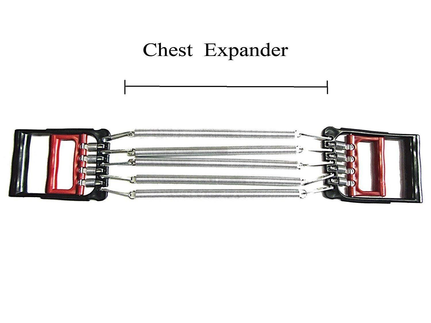 Multi Usage 3 In 1 Chest Expander Spring For Men Inbuilt Hand Gripper Cum Tummy Trimmer Exerciser With 5 Detachable Springs For Home Mini Gym