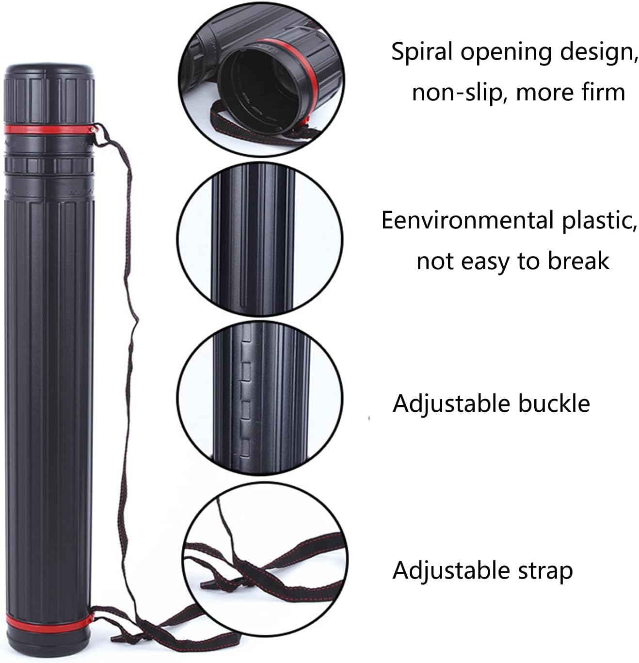 Tubes, Extendable Poster Tube Expand from 24.5" to 40" with Adjustable Shoulder Strap Lids and Lable,Waterproof Telescoping Blueprint Art Document Storage Transport Carrying Tube