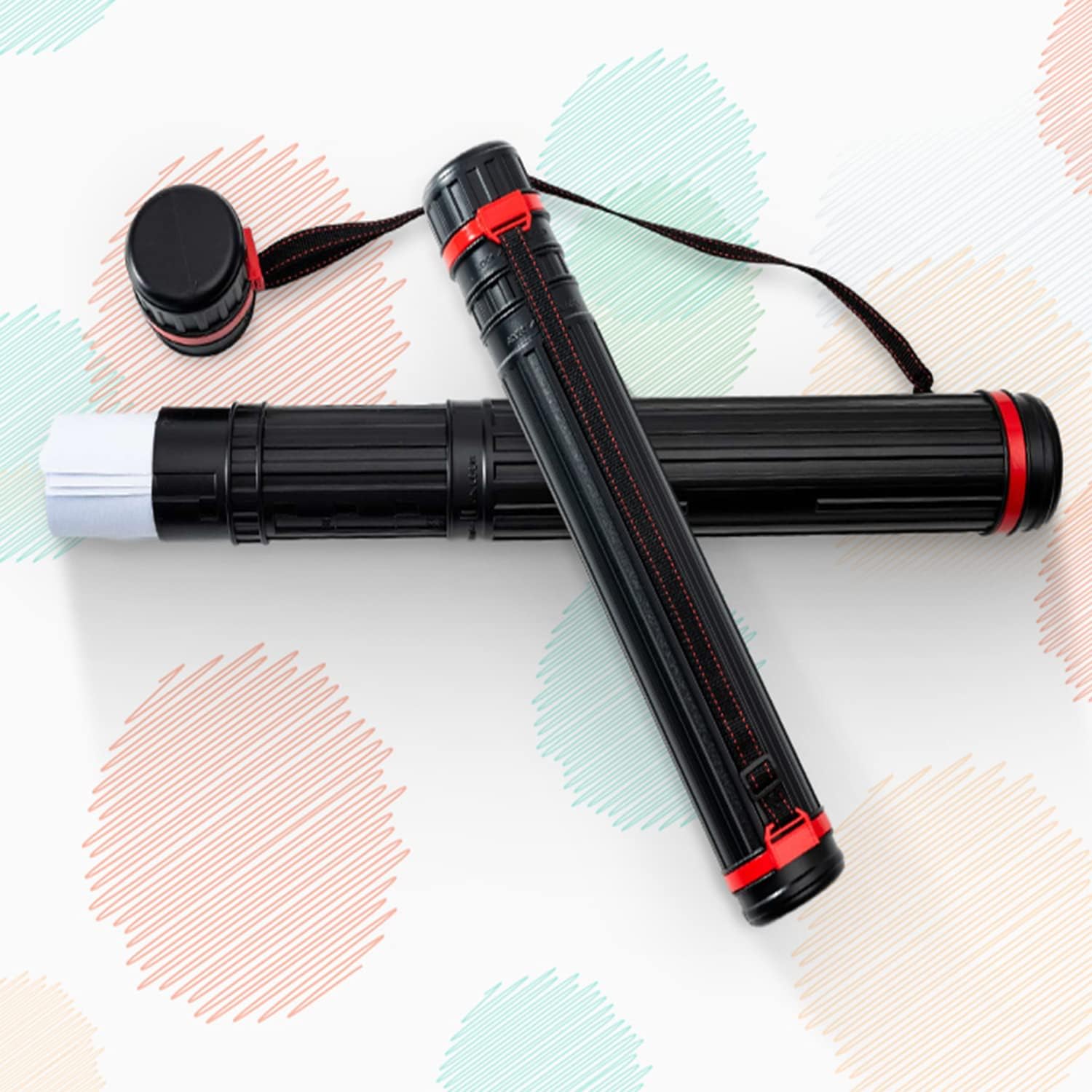 Tubes, Extendable Poster Tube Expand from 24.5" to 40" with Adjustable Shoulder Strap Lids and Lable,Waterproof Telescoping Blueprint Art Document Storage Transport Carrying Tube