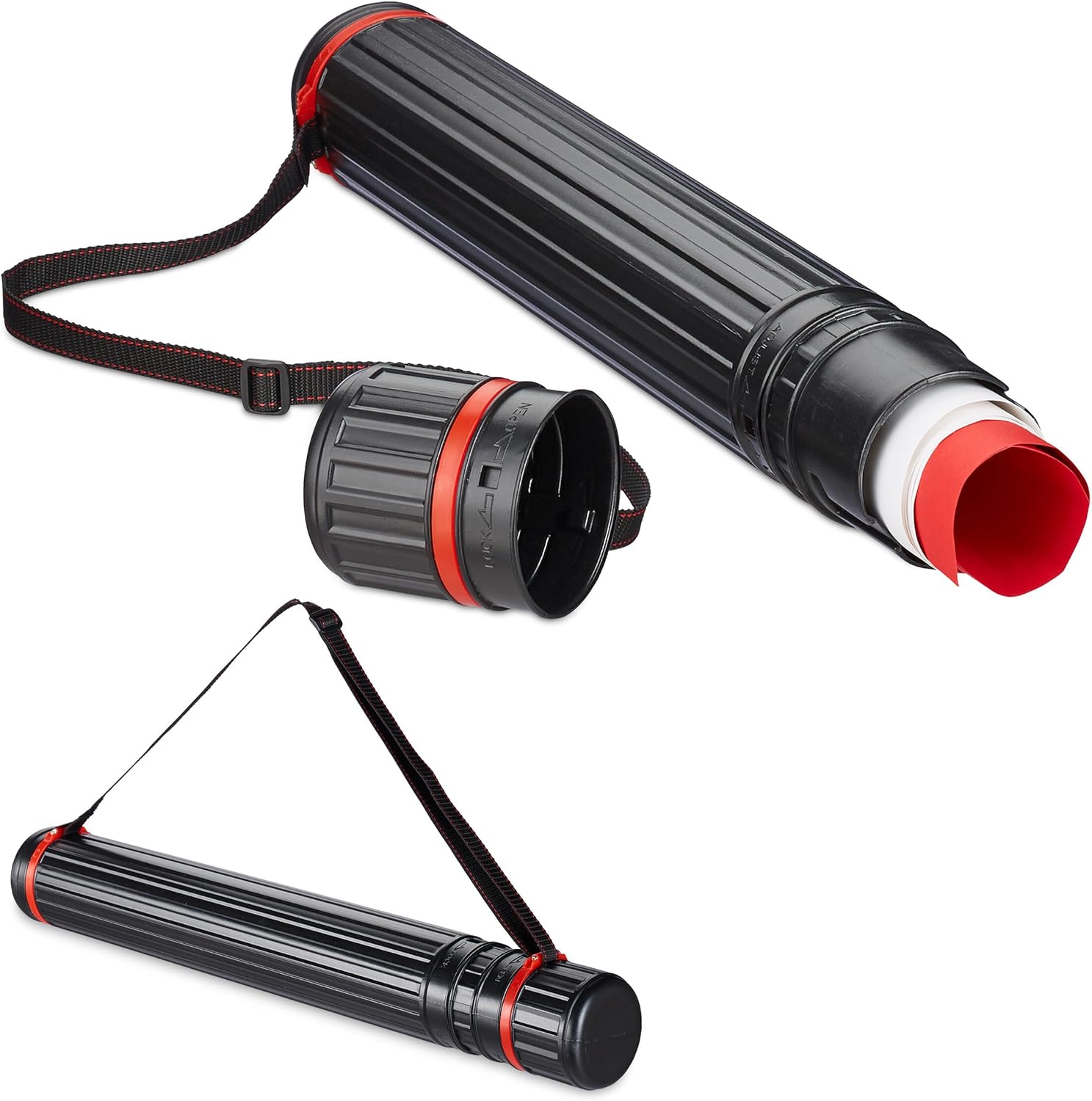 Tubes, Extendable Poster Tube Expand from 24.5" to 40" with Adjustable Shoulder Strap Lids and Lable,Waterproof Telescoping Blueprint Art Document Storage Transport Carrying Tube