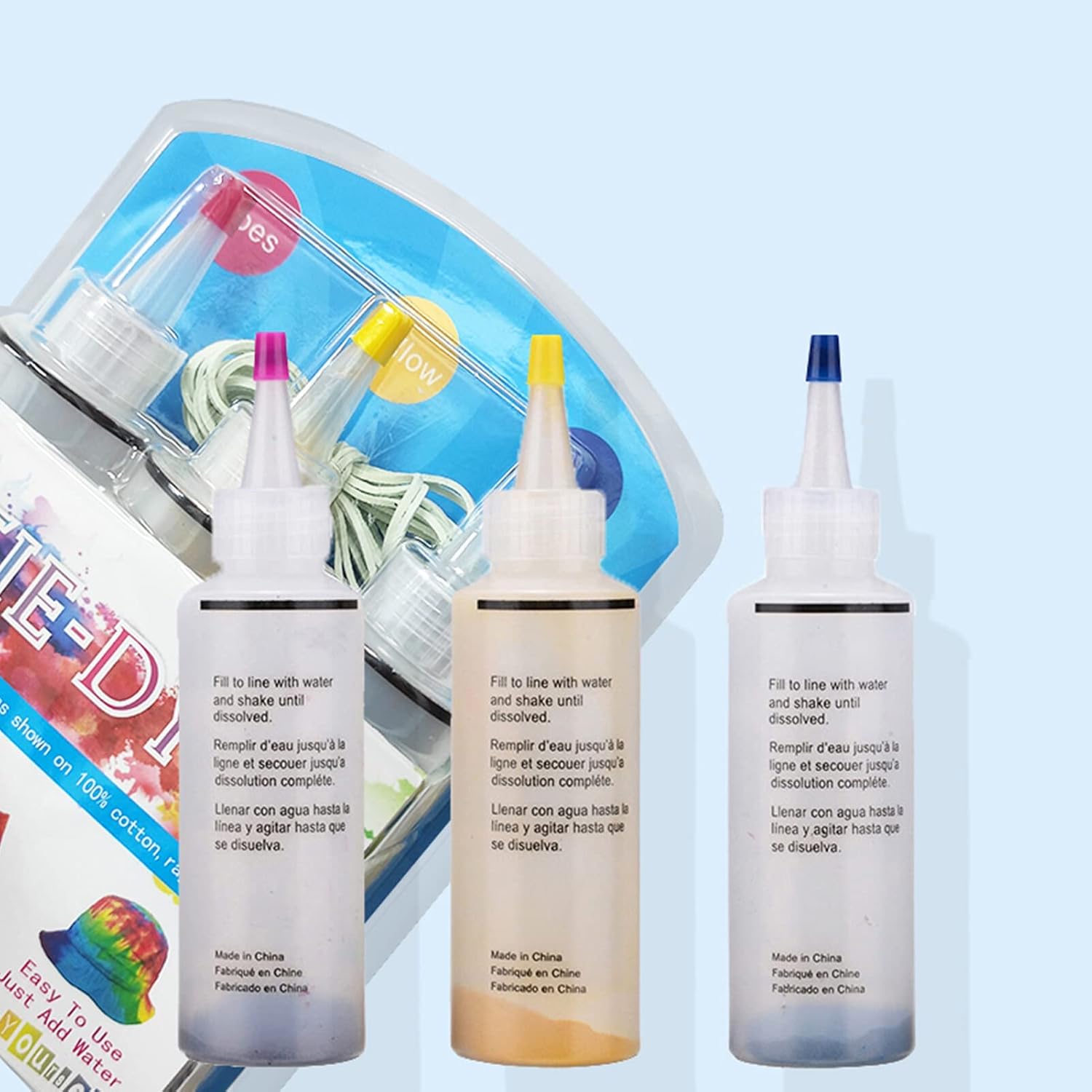 Tie Dye 5 Colors  Kit DIY Fabric Textile Dye Set 5 Bottles Dye with Table Cover Apron Rubber Bands Gloves for Home School Outdoor Art Activities Party Supplies