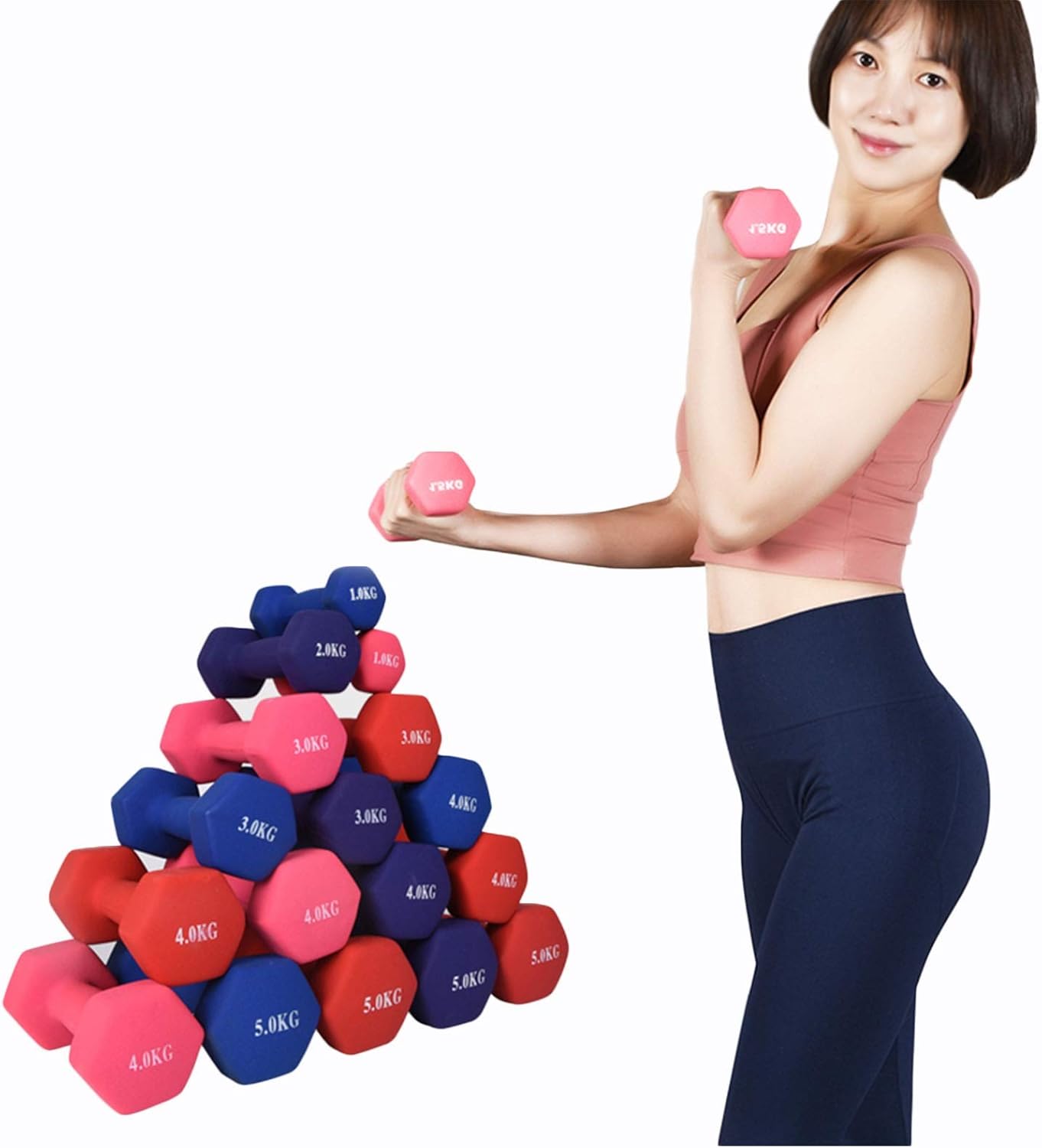 Dumbbells Set Of 2 Weights (sold as a pair) Weights available -1Kg, 2Kg, 3Kg, 4Kg, 5Kg little pair of dumbbells Non-slip Dumbbells exercise fitness dumbbells