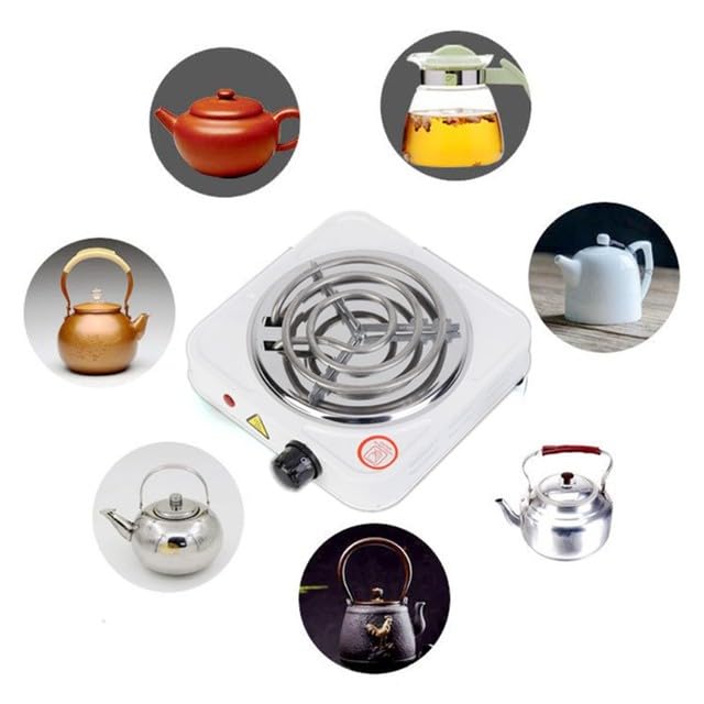 1000 Watt Super Coil Electric Stove (Copper Wire With 15 Amp Power Plug)/G Coil Hot Plate/Electric Cooking Heater/Induction Cooktop (Stainless Steel Square Body)