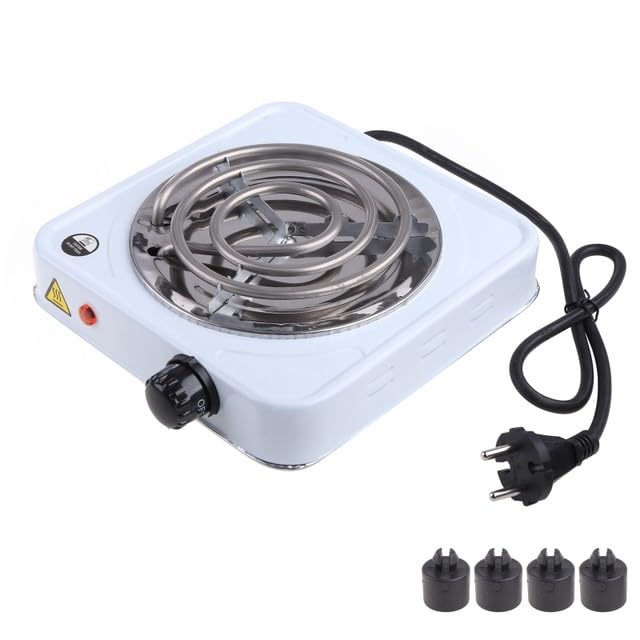 1000 Watt Super Coil Electric Stove (Copper Wire With 15 Amp Power Plug)/G Coil Hot Plate/Electric Cooking Heater/Induction Cooktop (Stainless Steel Square Body)