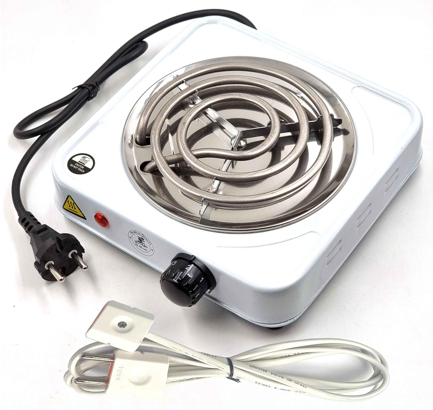 1000 Watt Super Coil Electric Stove (Copper Wire With 15 Amp Power Plug)/G Coil Hot Plate/Electric Cooking Heater/Induction Cooktop (Stainless Steel Square Body)