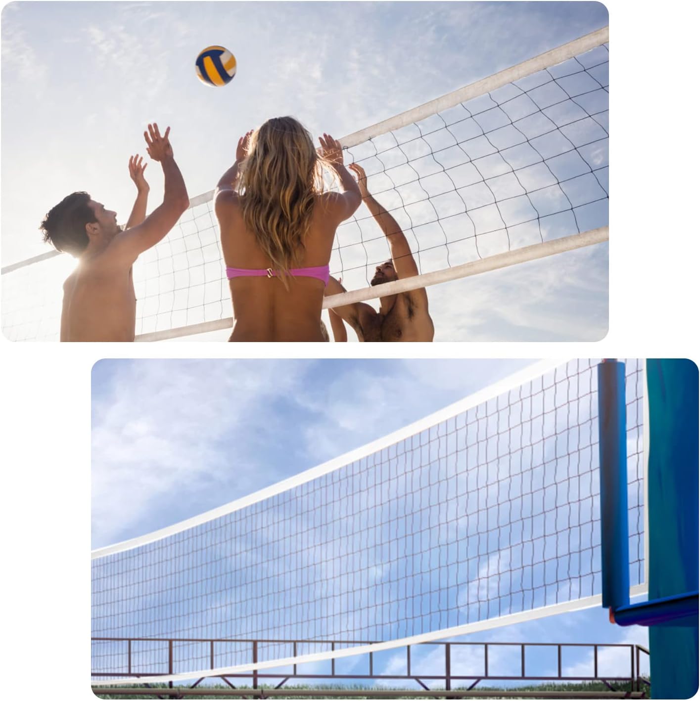 Volleyball Net Outdoor, Heavy Duty Beach Volleyball Net for Backyard, 32 FT x 3 FT Portable Volleyball Net for Pool Schoolyard