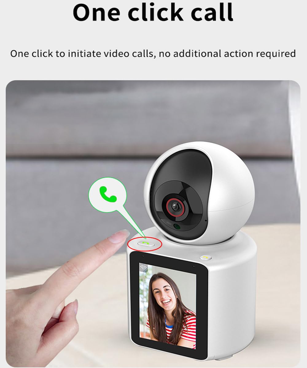 Indoor Security Camera 1080P Full HD WIFI Video Calling PT Camera, AI Auto Tracking,2.8inch HD Display and two-way video calling, Human/Pet AI Ideal for Baby Monitor/Pet Camera/Home Security