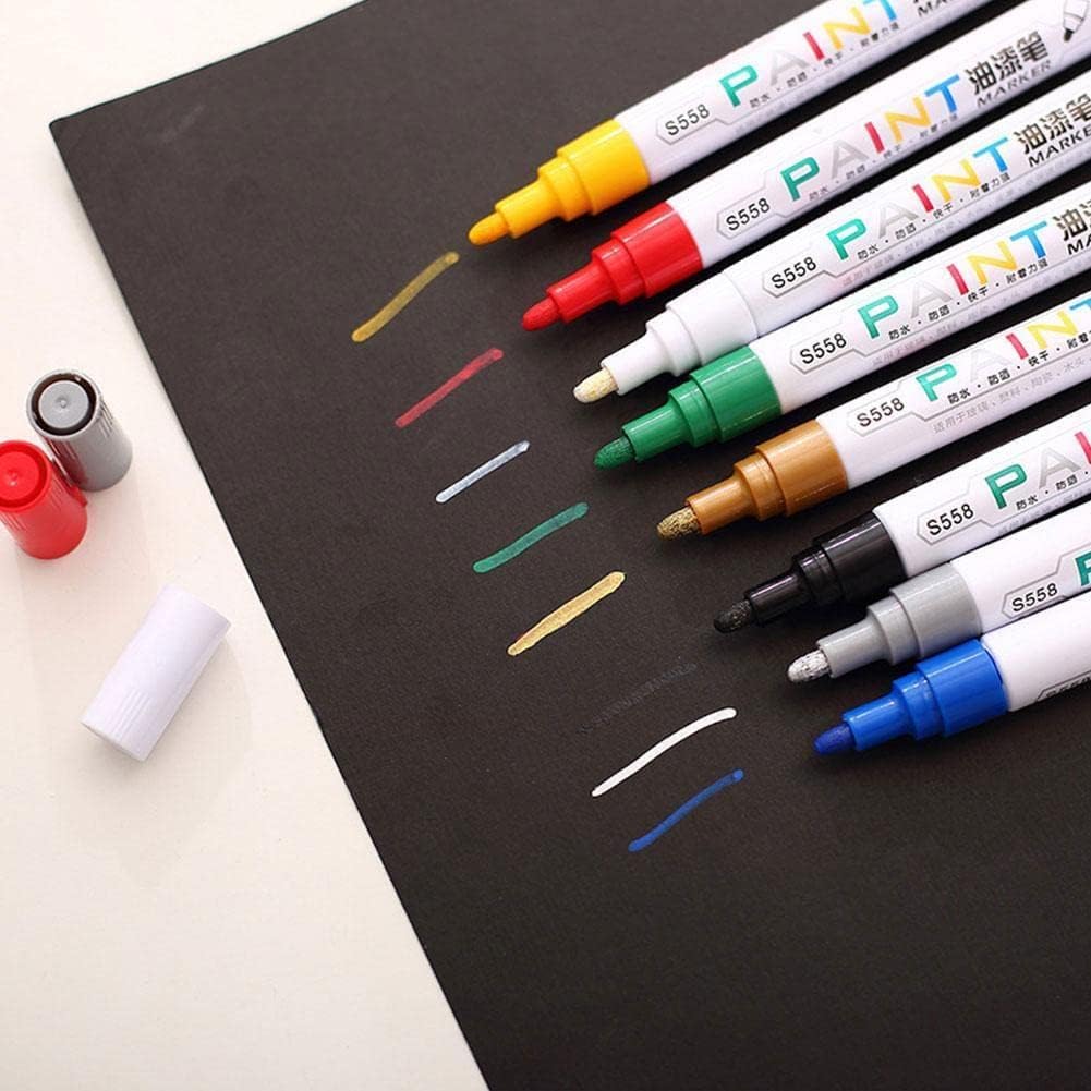 Paint Cleaner Car Wheel Tire Oily Pen Auto Rubber tire Polishes Metal Wax Permanent Wet Marker Scratch Graffiti Paint chalk acrylic acrylic pens Black ceramic pen Paint fabric chalk ceramic