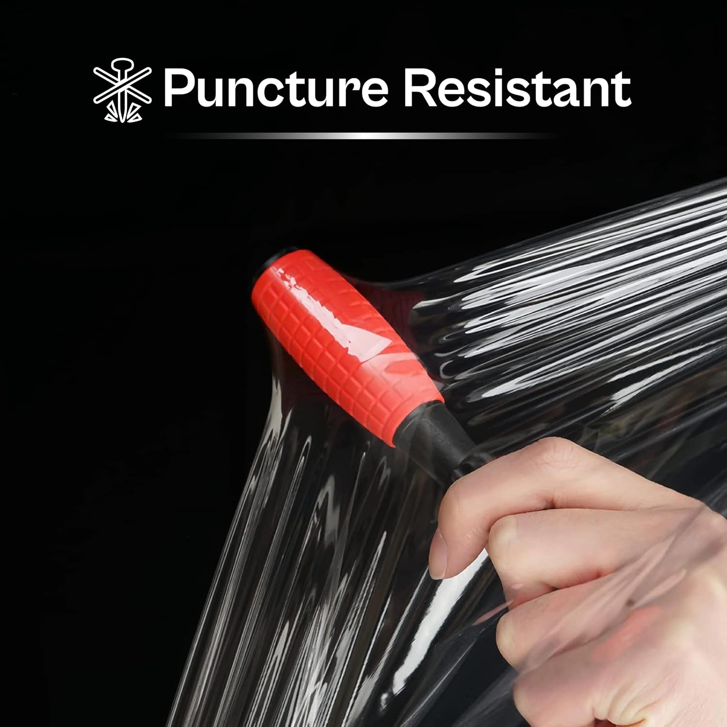 Stretch Wrap,  90 Gauge, Clear Plastic Cling, Blown Hand Stretch Film Rolls for Packaging Moving Packing Pallets  approximately 350M