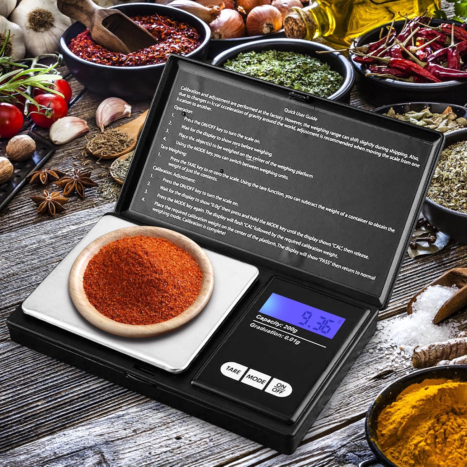 Digital Gram Scale, 200g X 0.01g Pocket Digital Scale LCD Display Screen Portable Kitchen Scale Small Pocket Scale Mini Jewelry Scale Kitchen Tool for Food Jewelry Gold Silver