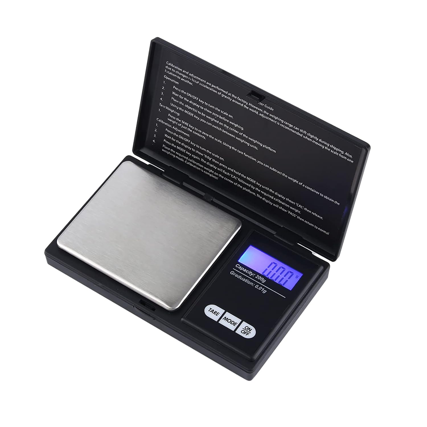 Digital Gram Scale, 200g X 0.01g Pocket Digital Scale LCD Display Screen Portable Kitchen Scale Small Pocket Scale Mini Jewelry Scale Kitchen Tool for Food Jewelry Gold Silver