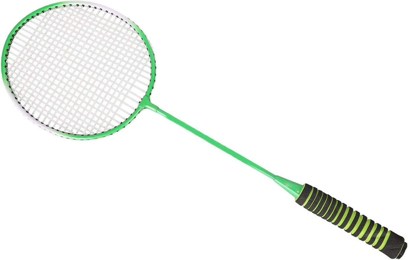 Badminton Racket Shuttlecock Set, Steel Alloy Badminton Set Comfortable Grip Non-slip Orange and Green High Elastic Sponge for Gym, 2 rackets and 3 shuttlecock