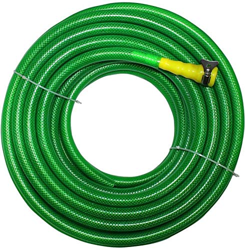 3/4"Inch (19mm) Green,3 Layered Heavy Duty Braided Water Hose Pipe for Watering Easy to Connect, Garden, Car Wash, Floor Clean, Pet Bath 10 Year Replacement guarantee