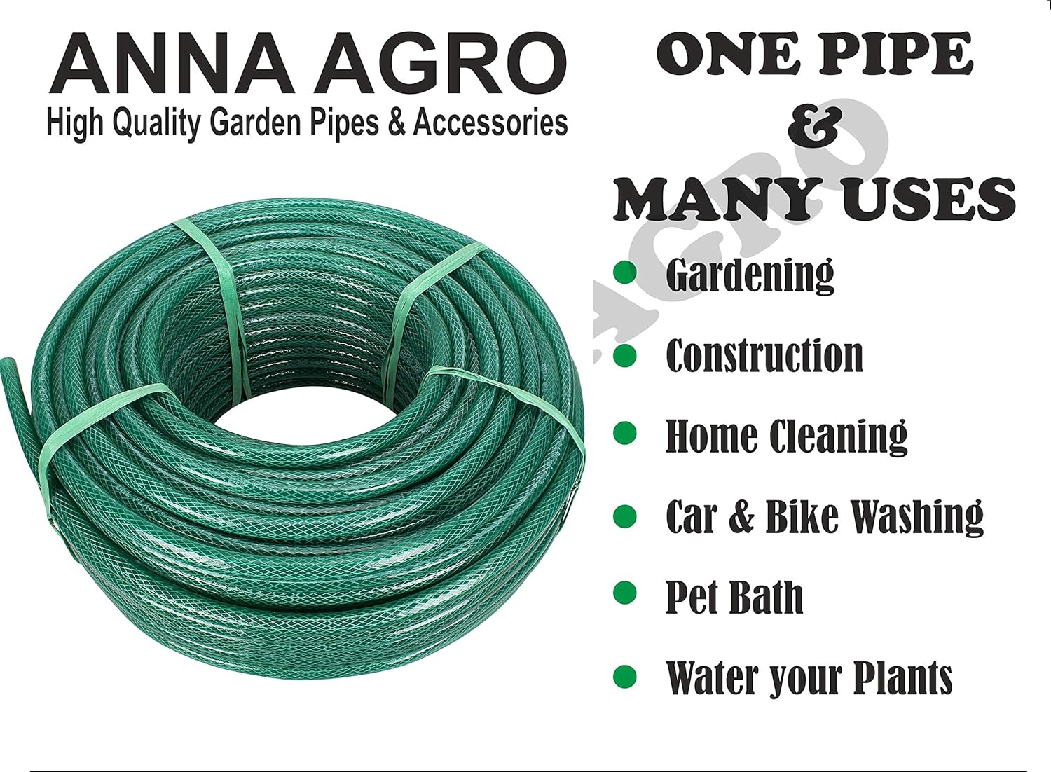 1/2" Inch Braided Heavy Duty PVC Garden Hose Pipe Water Durable Flexible Car Washing Pressure Washing Outdoor Indoor Use Garden Pipe