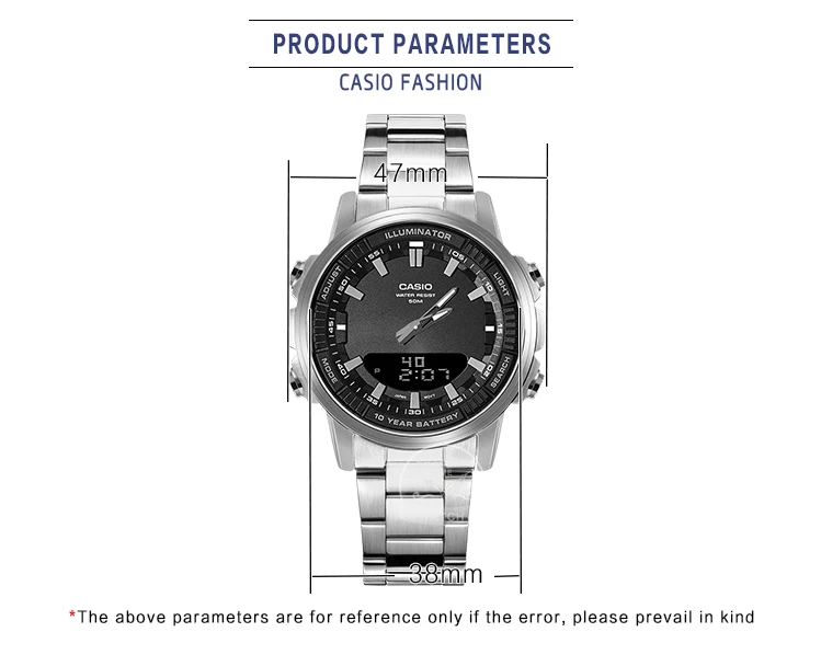 Casio Dual time Watch Men Top Brand Luxury Quartz Set 50m Waterproof Men Watch Sports Wrist Luminous