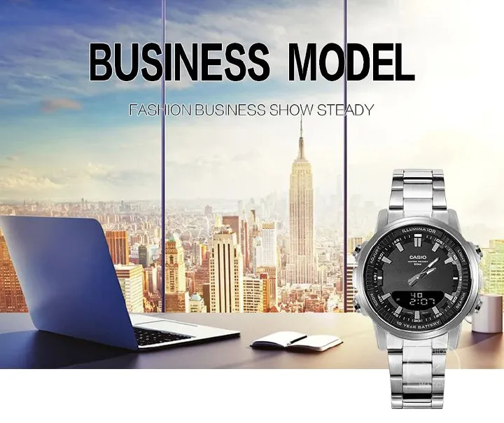 Casio Dual time Watch Men Top Brand Luxury Quartz Set 50m Waterproof Men Watch Sports Wrist Luminous