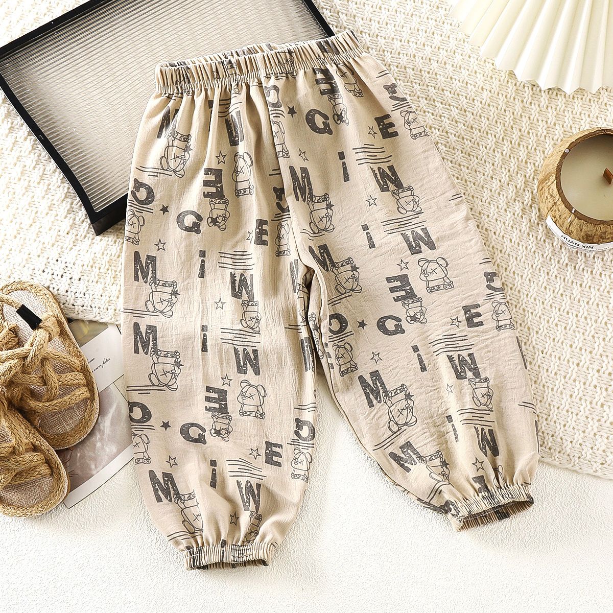Children's pants, new summer style, breathable mosquito-proof pants for boys and girls, small and medium-sized children's lantern pants, baby thin style