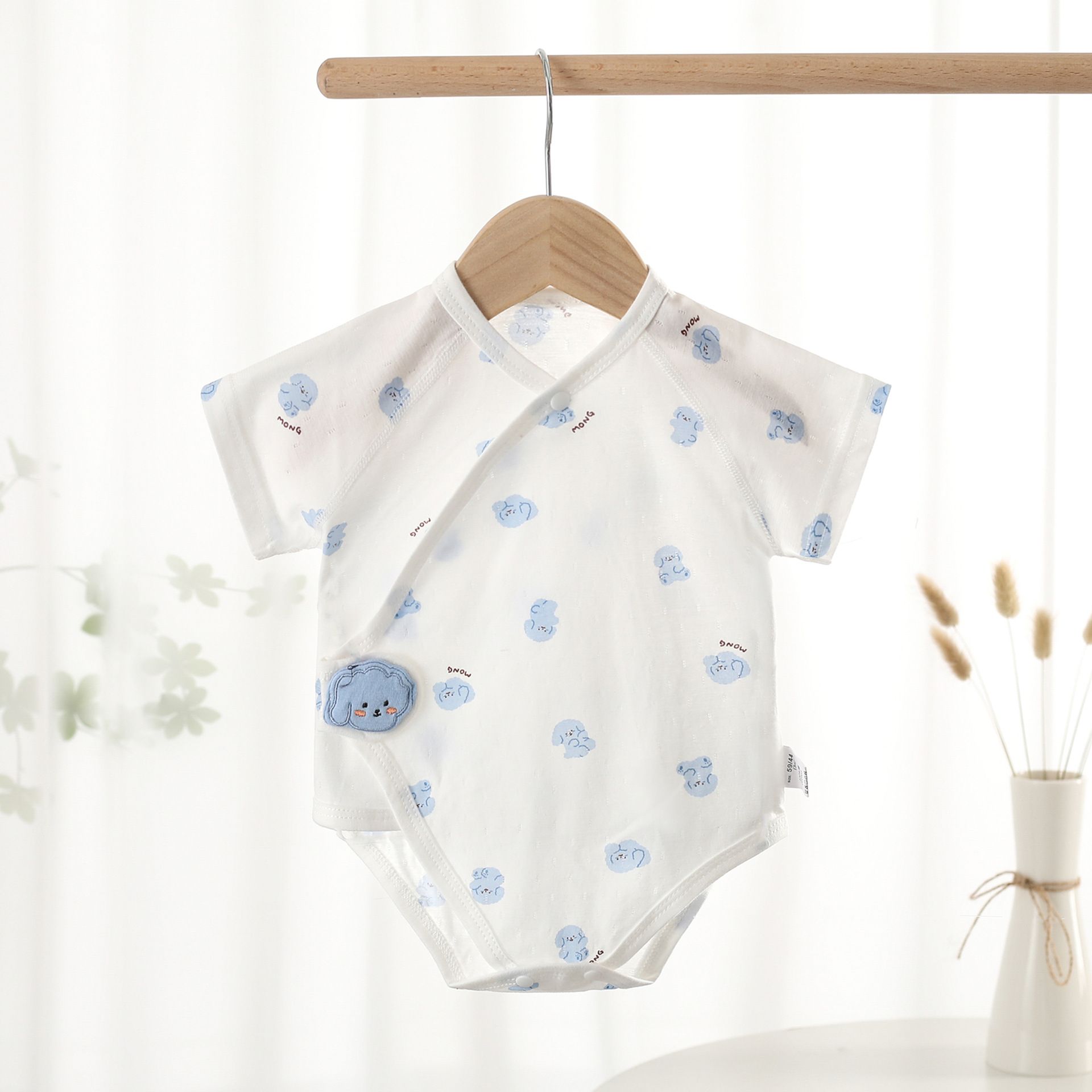 Baby Aa type summer thin fitting newborn pure cotton short sleeved jumpsuit baby summer clothes all cotton monk clothes