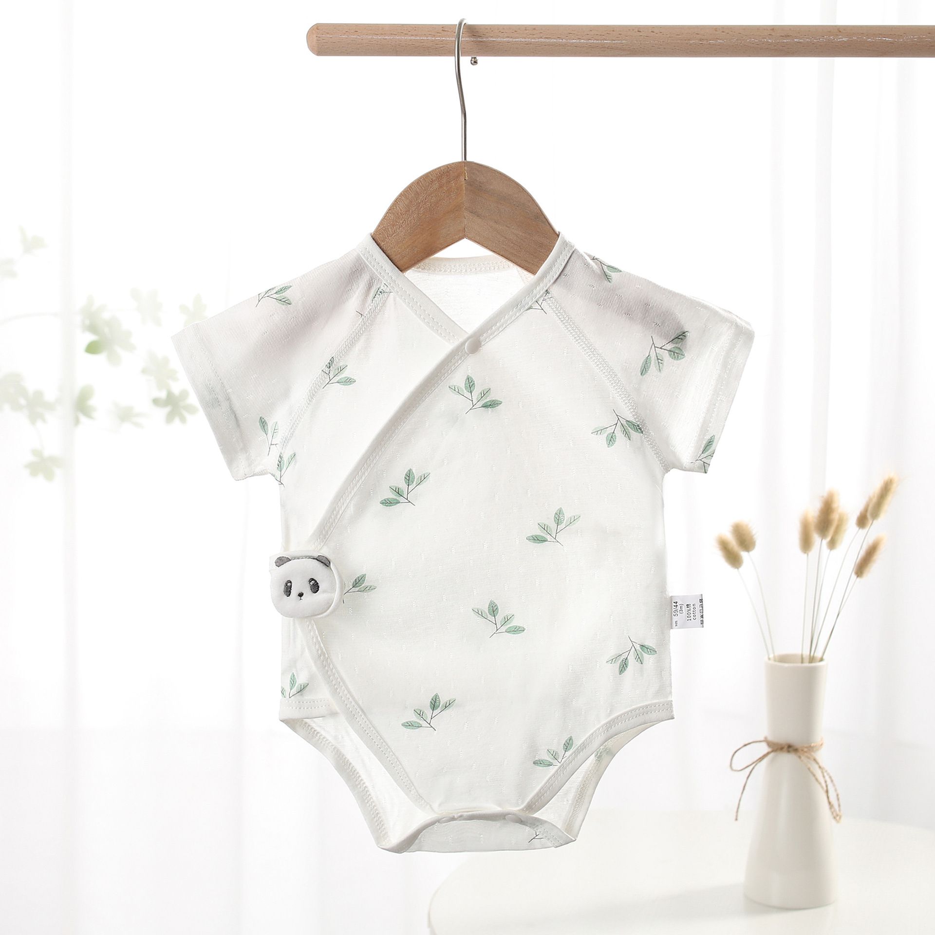 Baby Aa type summer thin fitting newborn pure cotton short sleeved jumpsuit baby summer clothes all cotton monk clothes