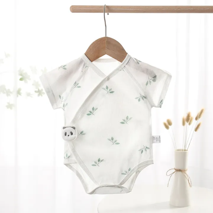 Baby Aa type summer thin fitting newborn pure cotton short sleeved jumpsuit baby summer clothes all cotton monk clothes