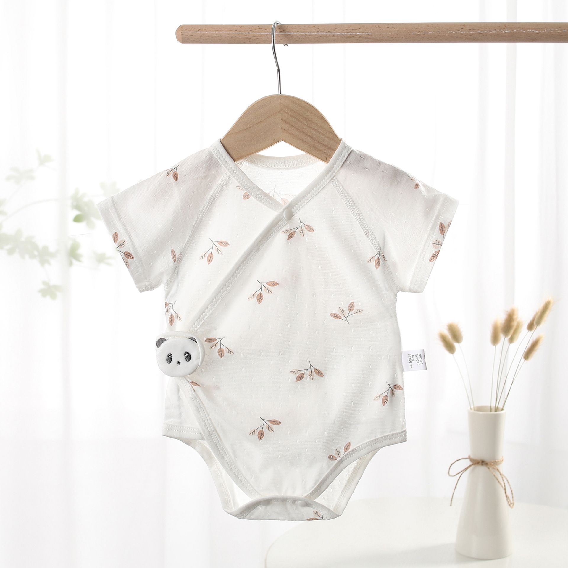 Baby Aa type summer thin fitting newborn pure cotton short sleeved jumpsuit baby summer clothes all cotton monk clothes