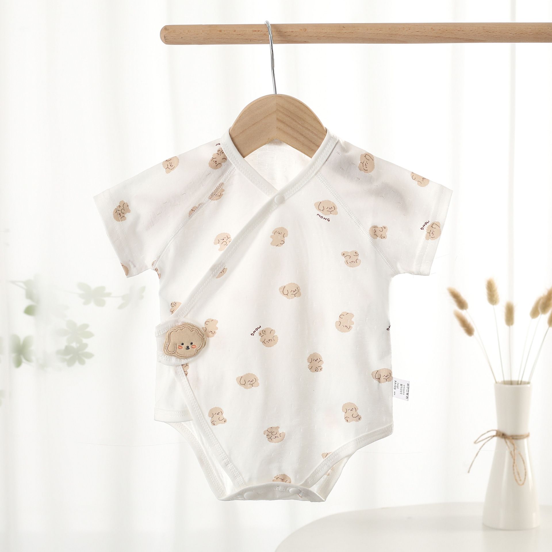 Baby Aa type summer thin fitting newborn pure cotton short sleeved jumpsuit baby summer clothes all cotton monk clothes