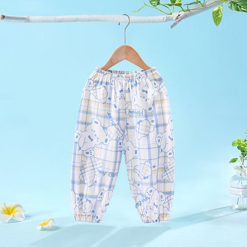 New Baby Mosquito Pants A-class Pure Cotton Boys and Girls Summer Mesh Thin Breathable Long Pants