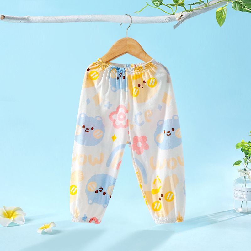 New Baby Mosquito Pants A-class Pure Cotton Boys and Girls Summer Mesh Thin Breathable Long Pants
