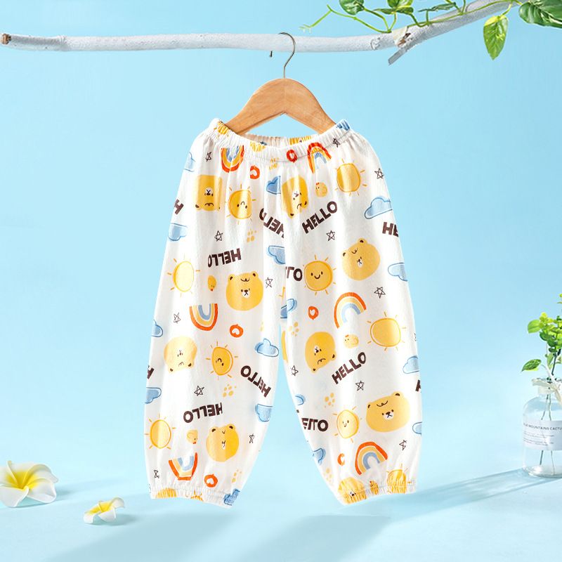 New Baby Mosquito Pants A-class Pure Cotton Boys and Girls Summer Mesh Thin Breathable Long Pants