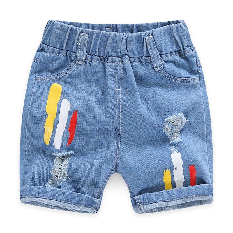 New summer children's shorts denim shorts hot selling cute dinosaur summer style boys' denim quarter pants