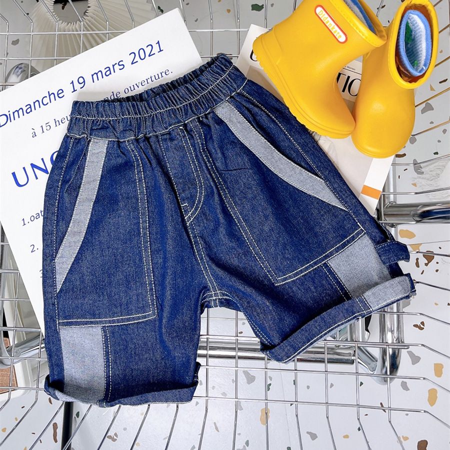 New summer children's shorts denim shorts hot selling cute dinosaur summer style boys' denim quarter pants