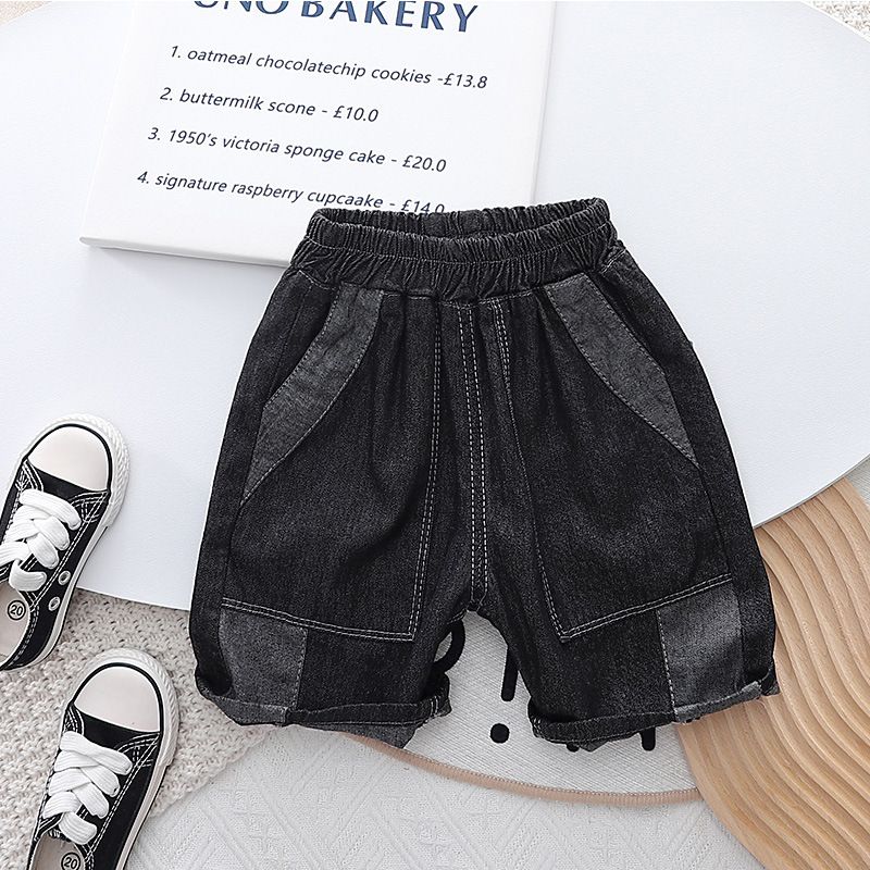 New summer children's shorts denim shorts hot selling cute dinosaur summer style boys' denim quarter pants