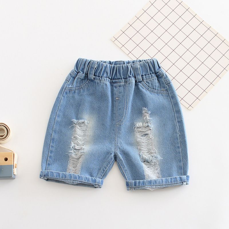 New summer children's shorts denim shorts hot selling cute dinosaur summer style boys' denim quarter pants