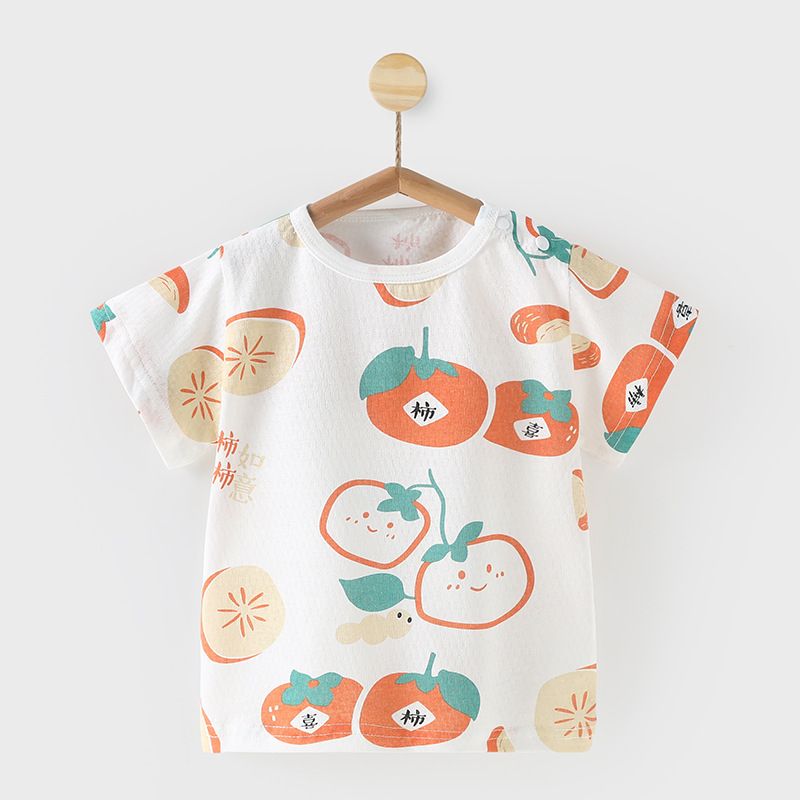 Baby thin short sleeved T-shirt baby top children 0-4 years old summer clothes boys and girls half sleeved base shirt trend