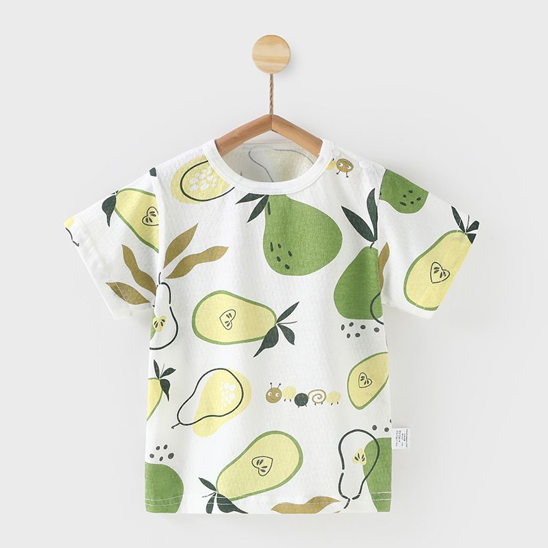 Baby thin short sleeved T-shirt baby top children 0-4 years old summer clothes boys and girls half sleeved base shirt trend