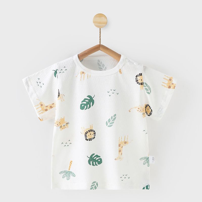 Baby thin short sleeved T-shirt baby top children 0-4 years old summer clothes boys and girls half sleeved base shirt trend