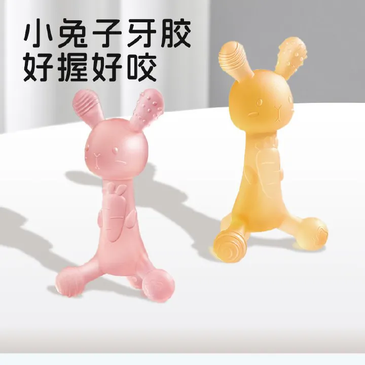 Silicone Radish Rabbit Gum Baby Grinding Rod Food grade Silicone Liquid Bite Toy Infant Soothing Gum