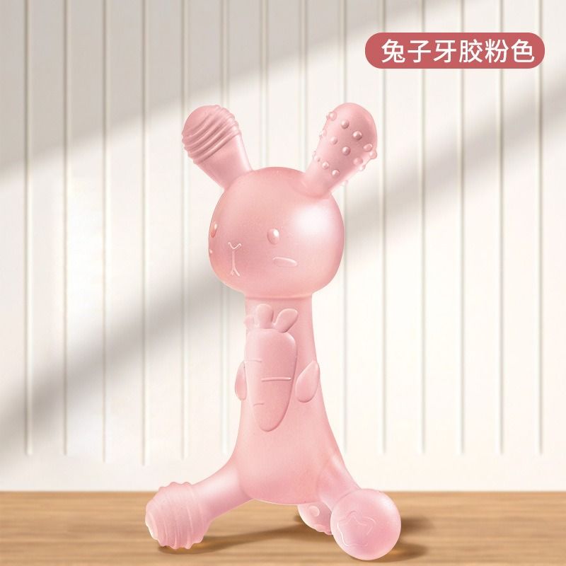 Silicone Radish Rabbit Gum Baby Grinding Rod Food grade Silicone Liquid Bite Toy Infant Soothing Gum