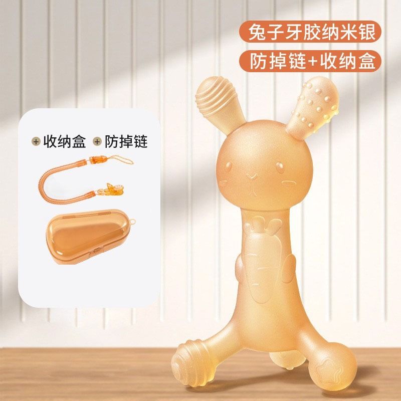 Silicone Radish Rabbit Gum Baby Grinding Rod Food grade Silicone Liquid Bite Toy Infant Soothing Gum