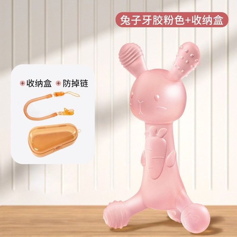 Silicone Radish Rabbit Gum Baby Grinding Rod Food grade Silicone Liquid Bite Toy Infant Soothing Gum