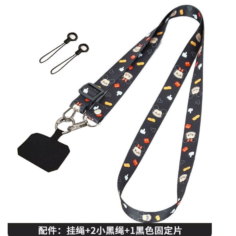 Mobile phone lanyard with a crossbody strap, back chain clip, pendant holder, key strap, phone case hanger, cushion pad for hanging chain, decorative hanger, and neck strap