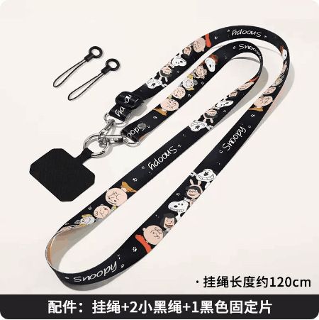 Mobile phone lanyard with a crossbody strap, back chain clip, pendant holder, key strap, phone case hanger, cushion pad for hanging chain, decorative hanger, and neck strap