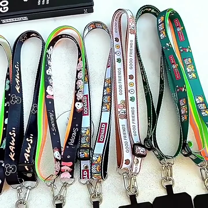 Mobile phone lanyard with a crossbody strap, back chain clip, pendant holder, key strap, phone case hanger, cushion pad for hanging chain, decorative hanger, and neck strap