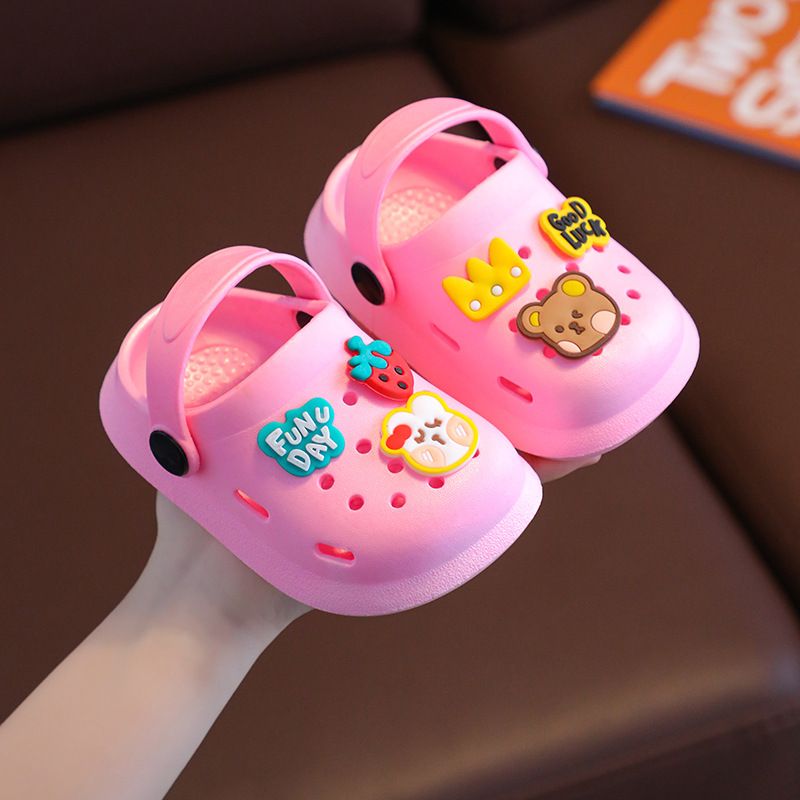 Anti slip soft soled children's hole shoes for boys and girls, beach shoes for medium and large children, toe caps, anti-collision children's sandals