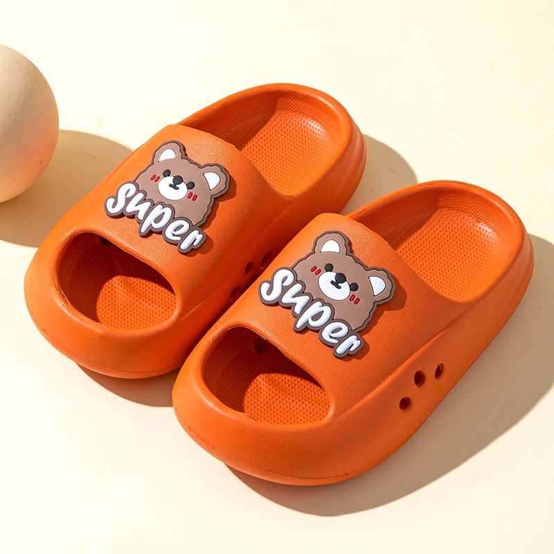 EVA children's slippers cute cartoon boys and girls baby children's bean shoes middle-aged children parent-child cool slippers summer