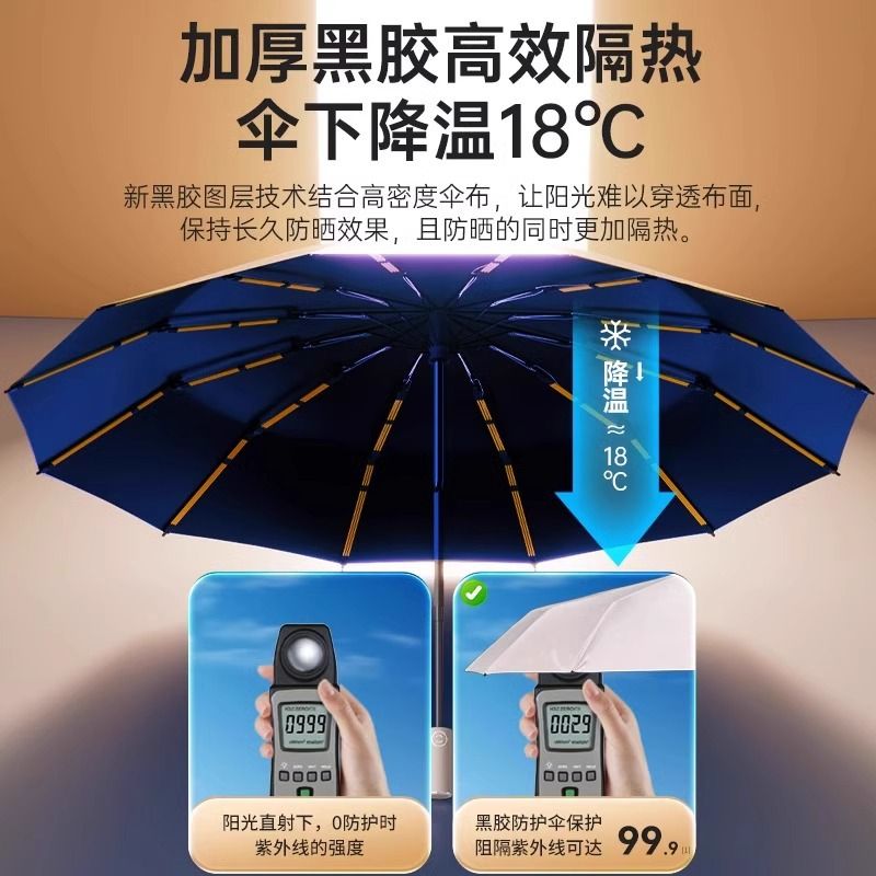 Fully automatic new high aesthetic gradient sun umbrella, rain and sun dual-use umbrella, sun protection against UV rays, fully automatic sun protection umbrella, anti UV umbrella