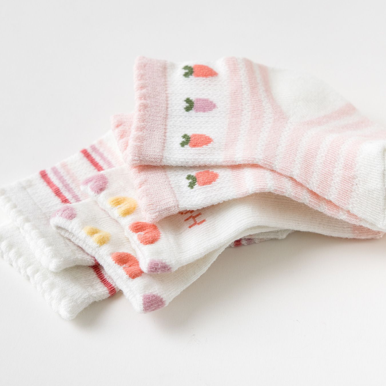 A-class spring and summer mesh breathable middle tube cotton children's socks, baby socks cartoon cute 5 pairs set Combed cotton