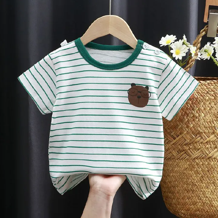 Children's short sleeved t-shirt, pure cotton girls' summer clothes, baby's summer children's clothing, new boys' top, one piece