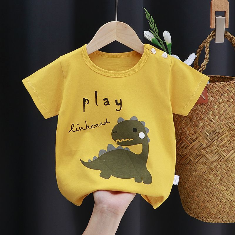 Children's short sleeved t-shirt, pure cotton girls' summer clothes, baby's summer children's clothing, new boys' top, one piece